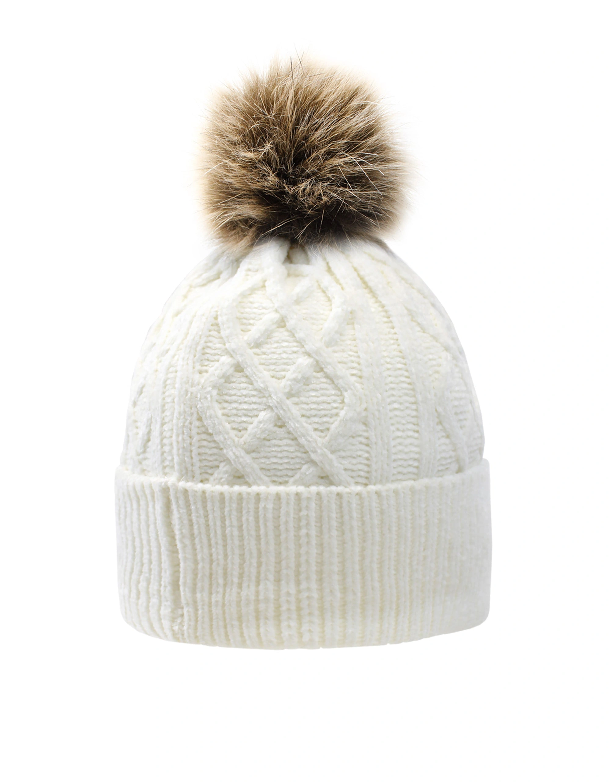 Cozy Ivy Cream Chenille Beanie – Effortless Winter Style!