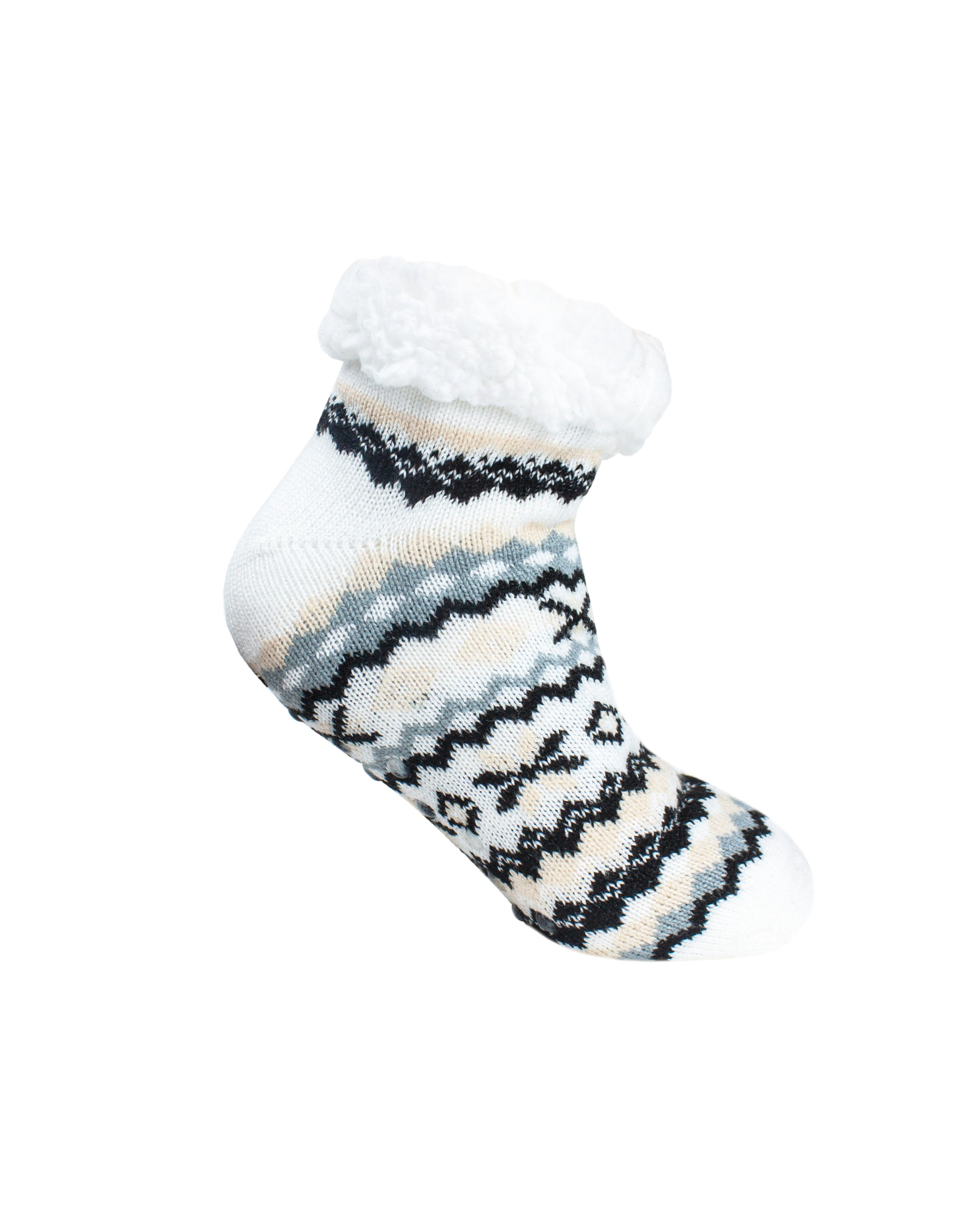 Elsa's Enchanting Fairisle Socks - Cozy Cream Ankle Warmers